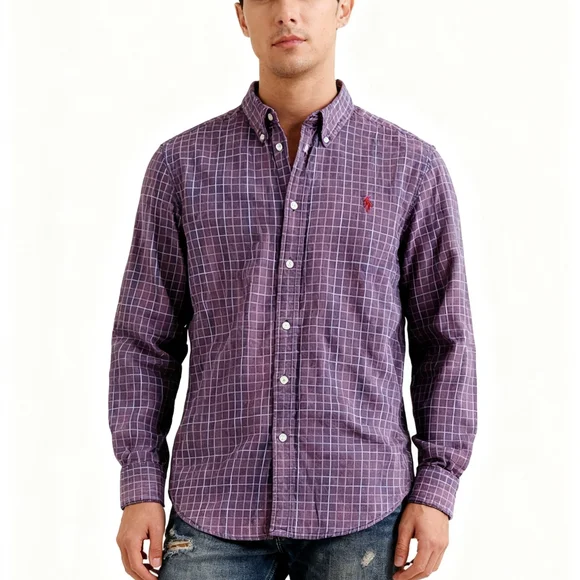 Ralph Lauren Purple Checkered Casual Shirt - Picture 4 of 10